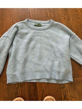 American eagle  Light Blue Ribbed Crewneck Sweater